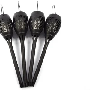 Lot de 4 lampes torches solaires de jardin 50 cm avec capteur, 36 LED, 300 mAh, 1,2 V – Éclairage solaire de jardin – Écla...