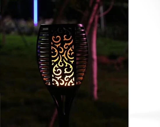 Lot de 4 lampes torches solaires de jardin 50 cm avec capteur, 36 LED, 300 mAh, 1,2 V – Éclairage solaire de jardin – Écla...