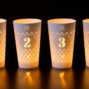 Lot de 4 luminaires nervurés Advent