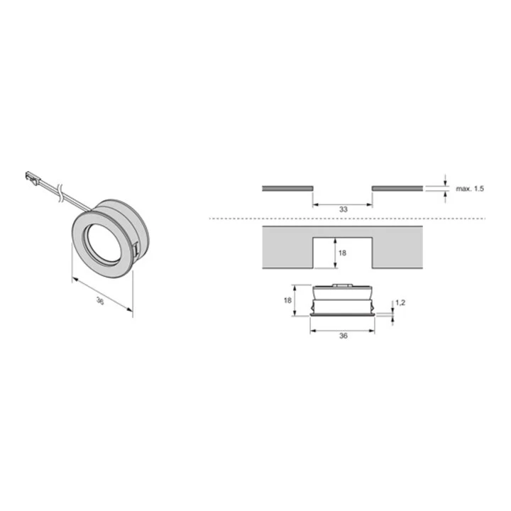 L&S Spot encastré Super Spot S Emotion 12 V 2 W ( 3000550017 )