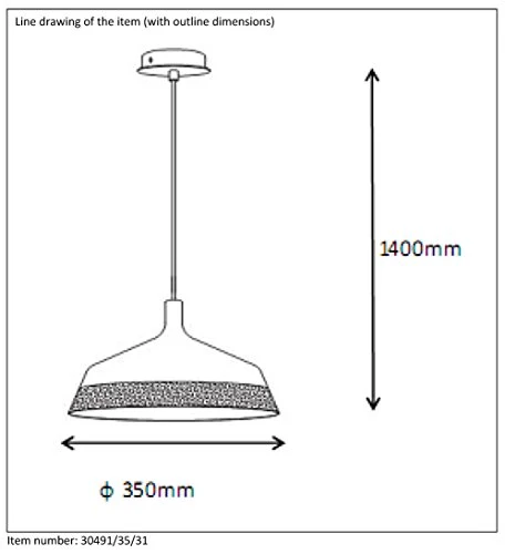 Lucide BOWI - Suspension - Ø 35 cm - Blanc