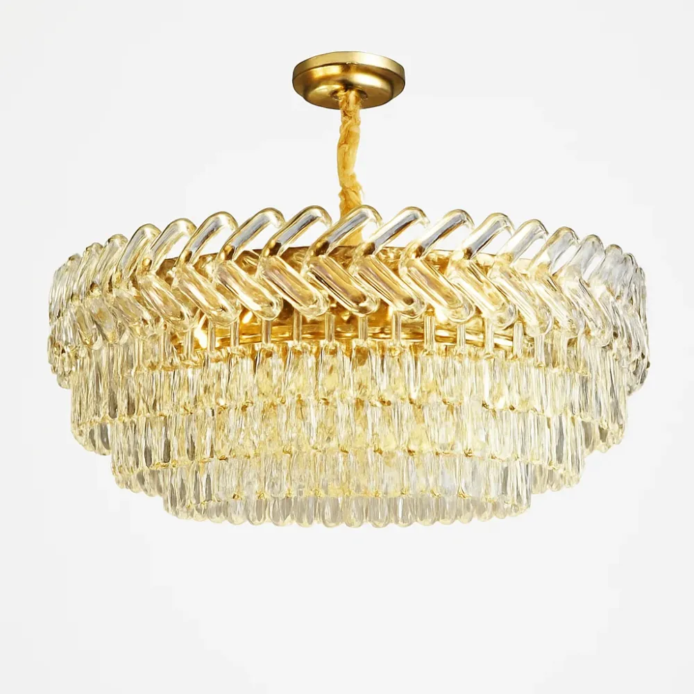 Moderne luxe cristal Led lustres salon décor Led Suspension lampe salle à manger Villa Suspension Luminaire Luminaire Lume...