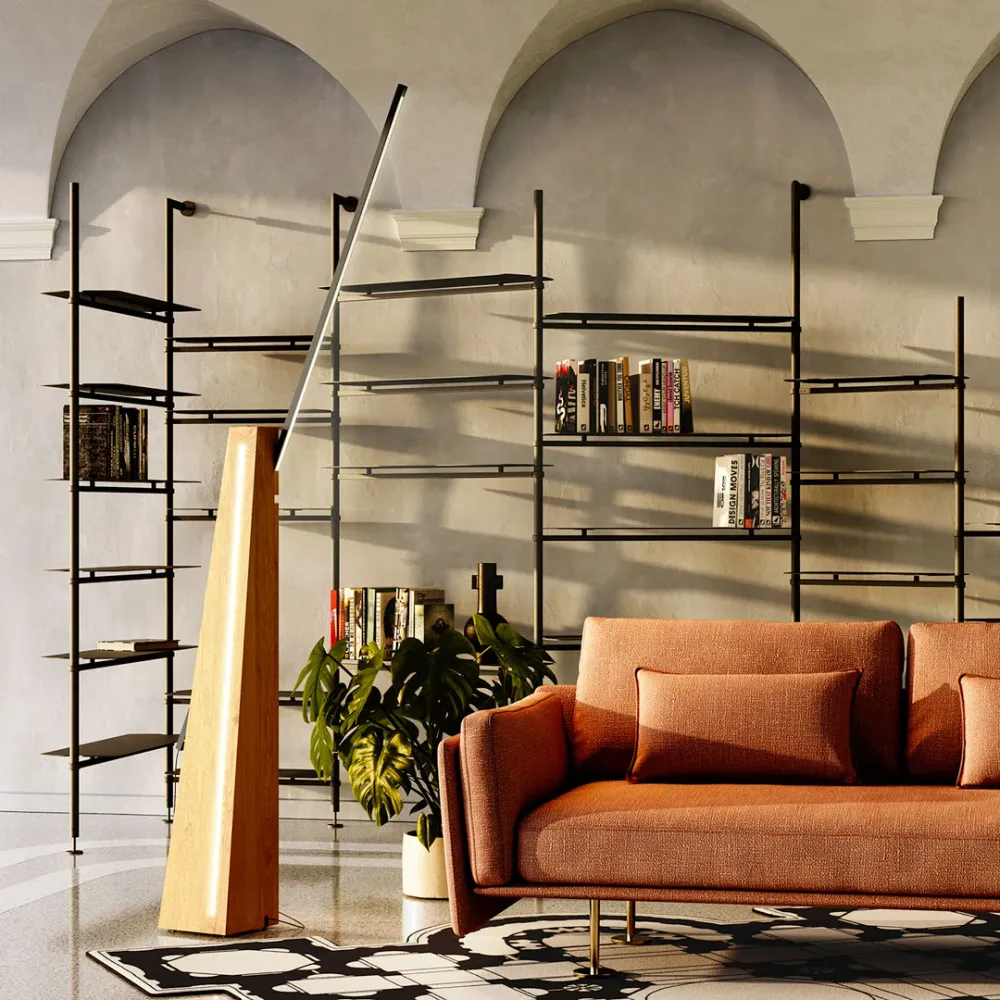 Lampadaire en bois ASTOLFO par Amedeo G. Cavalchini pour Lumen Center