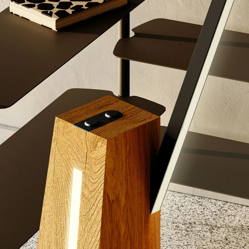 Lampadaire en bois ASTOLFO par Amedeo G. Cavalchini pour Lumen Center