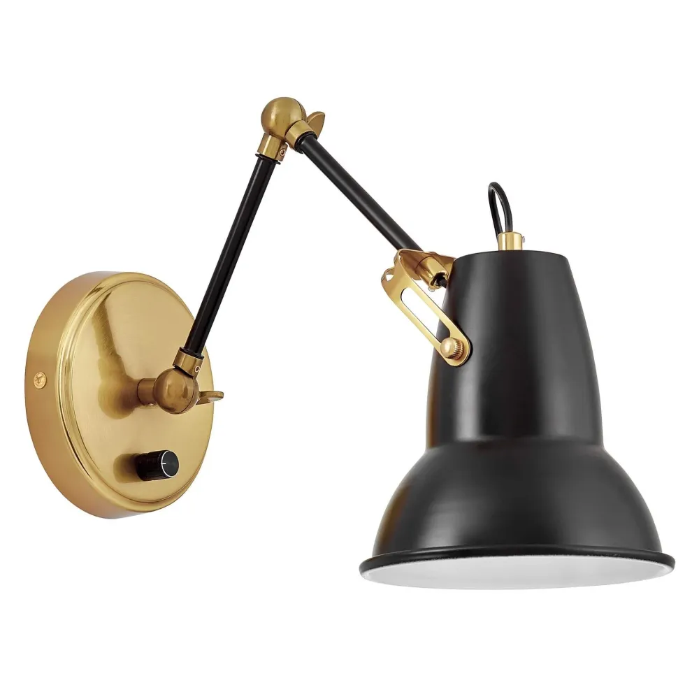 Applique murale orientable Lumina Deco Bona 1L, douille E14, hauteur 20 cm Black