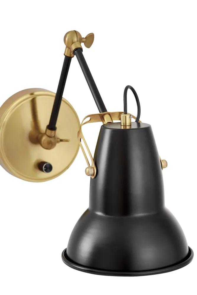Applique murale orientable Lumina Deco Bona 1L, douille E14, hauteur 20 cm Black