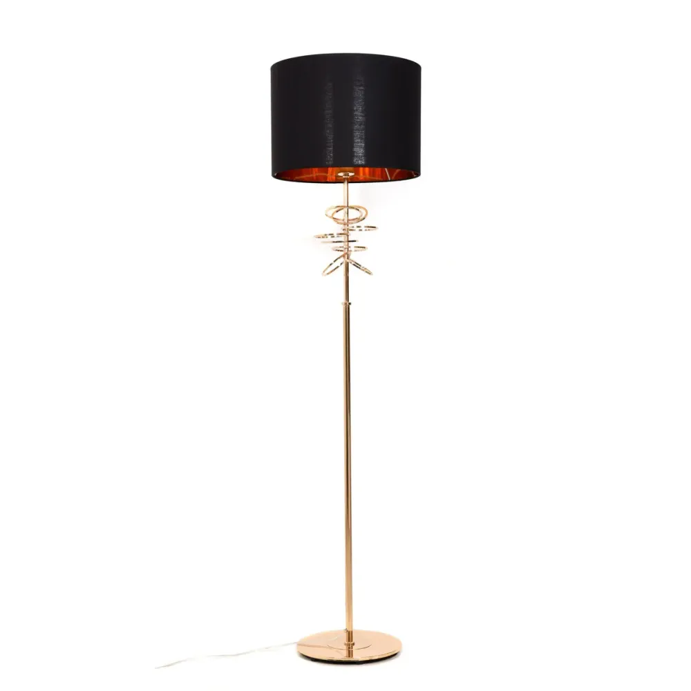 Lampadaire Lumina Deco Milari 1L E27, H 156cm Black