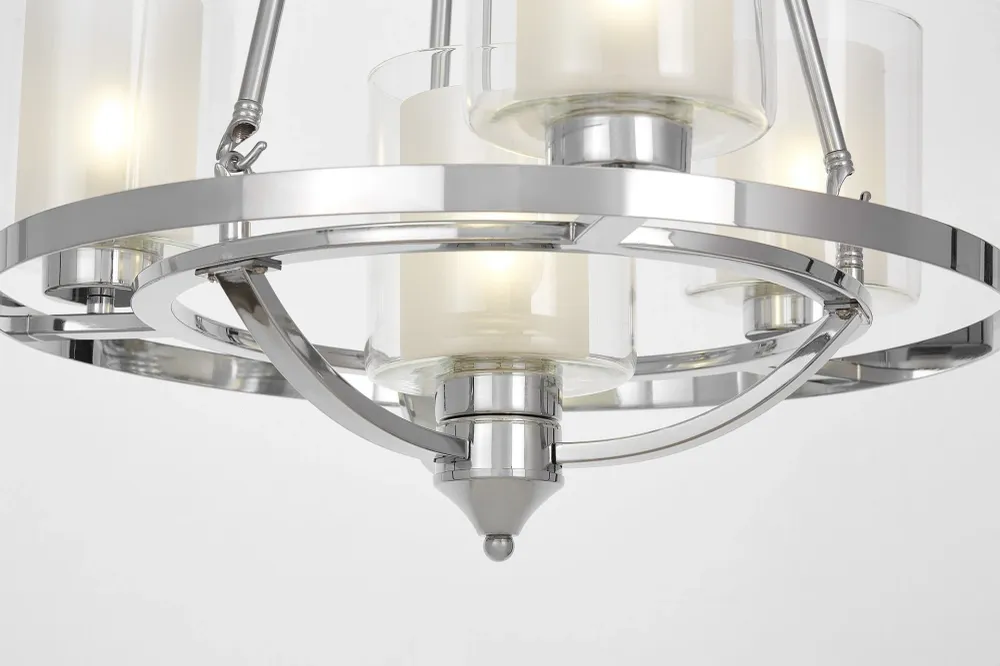 Lumina Deco Santini 4L lustre E27, D 55cm Chrome
