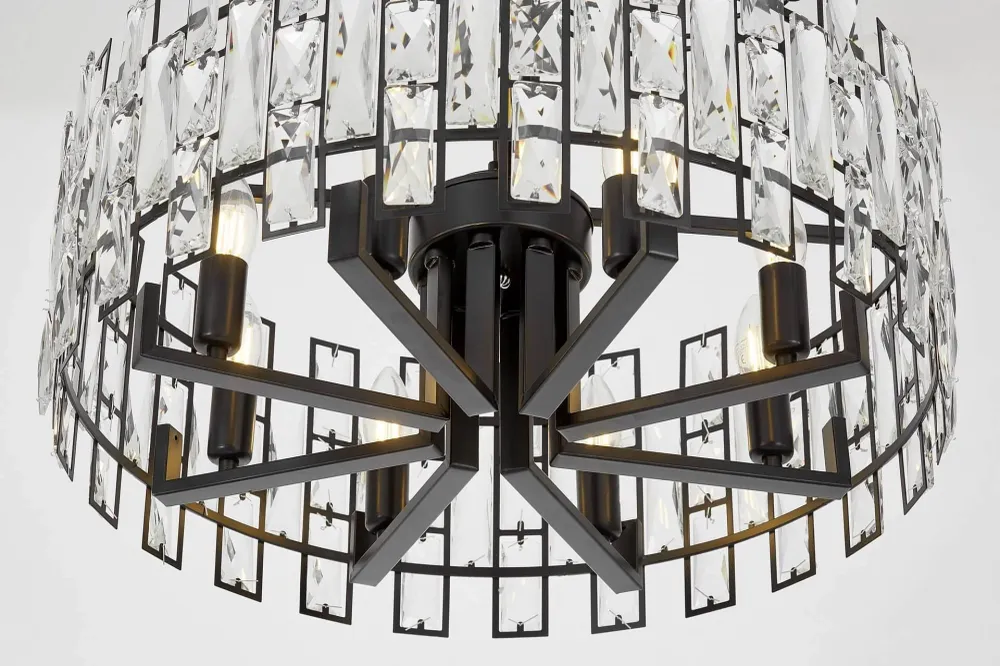 Lustre Lumina Deco Fiorina 8L, douille E14, diamètre 60 cm Black