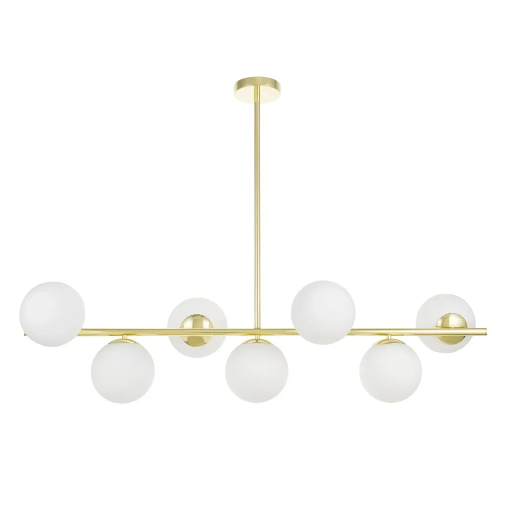 Plafonnier à suspension linéaire Lumina Deco Fredica 7L E27, D 15cm Black