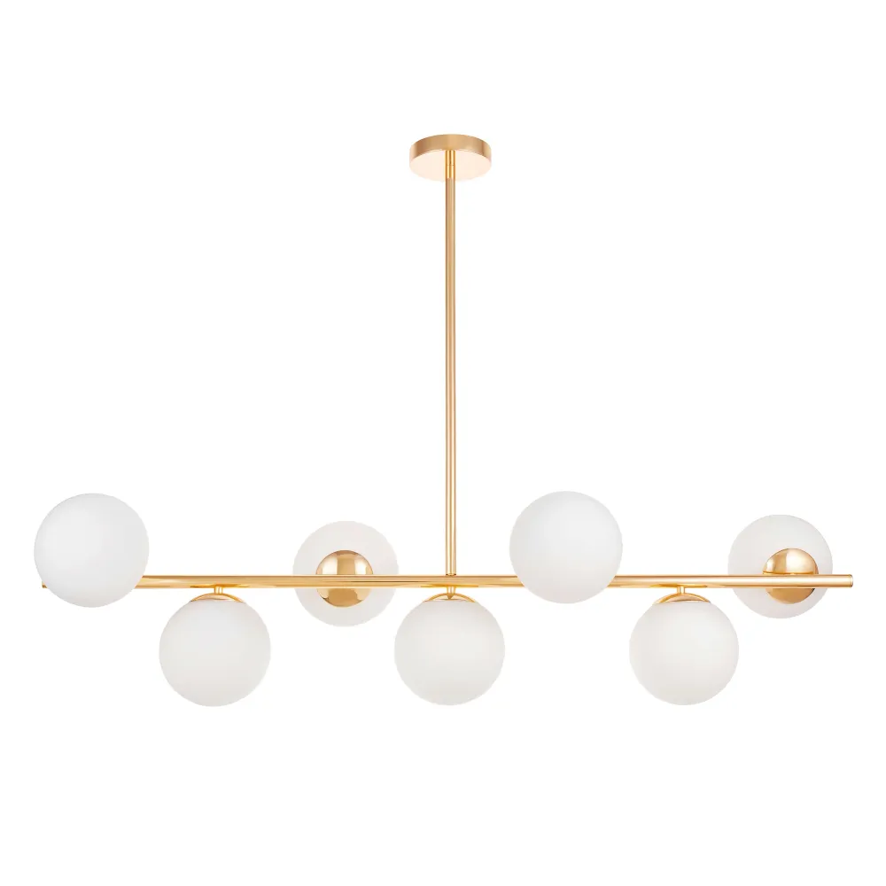 Plafonnier à suspension linéaire Lumina Deco Fredica 7L E27, D 15cm Black
