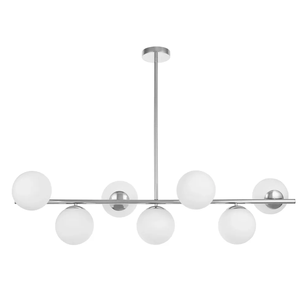 Plafonnier à suspension linéaire Lumina Deco Fredica 7L E27, D 15cm Black