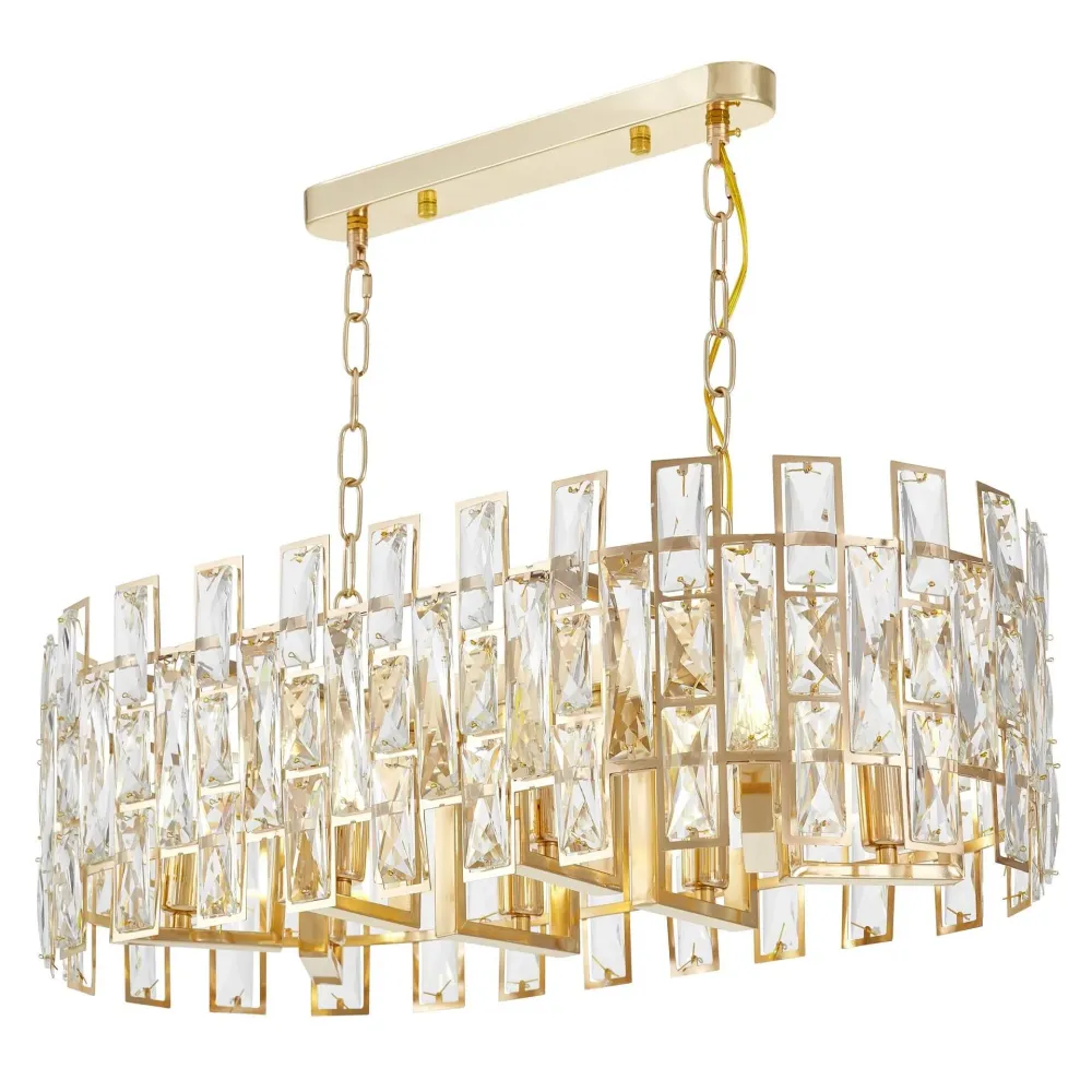 Suspension linéaire Lumina Deco Fiorina 8L, douille E14, largeur 70 cm Black