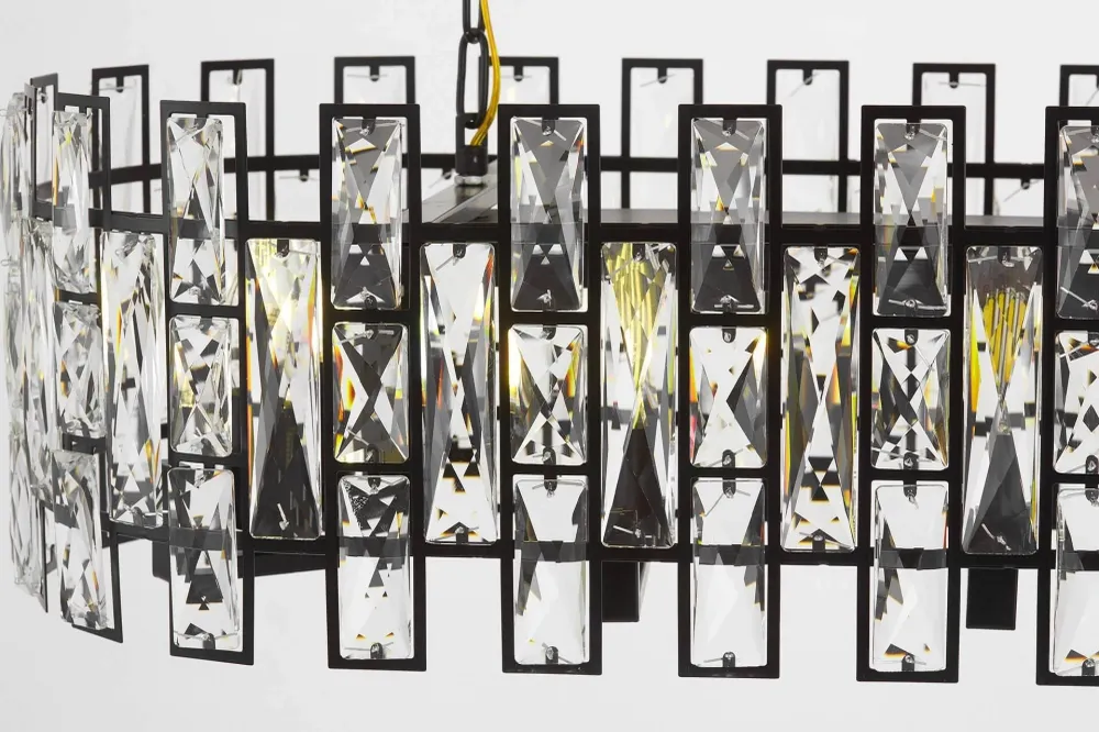 Suspension linéaire Lumina Deco Fiorina 8L, douille E14, largeur 70 cm Black