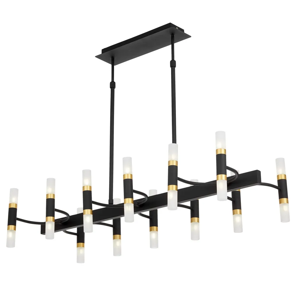 Suspension linéaire Lumina Deco Richmond 24L, culot G4, largeur 86 cm