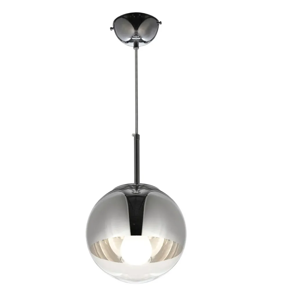 Suspension Lumina Deco Ibiza 1L, douille E27, diamètre 20 cm Chrome
