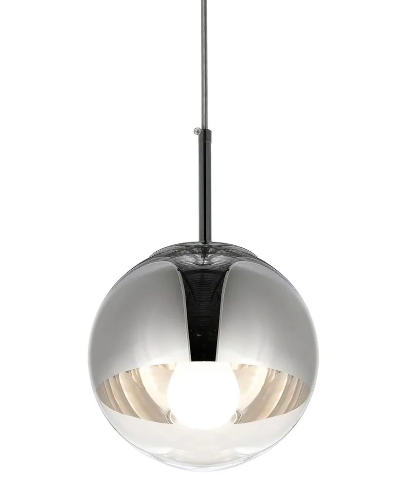Suspension Lumina Deco Ibiza 1L, douille E27, diamètre 20 cm Chrome