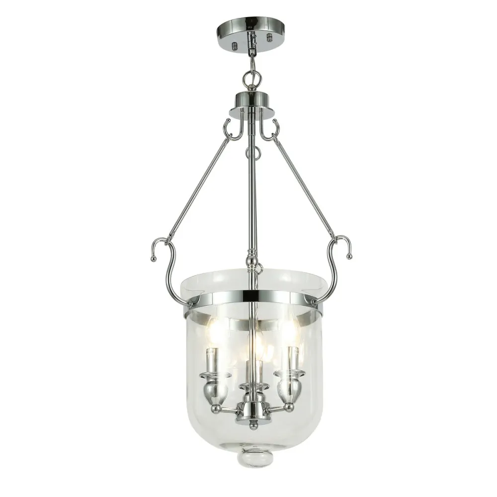 Suspension Lumina Deco Leo 3L, douille E14, diamètre 37 cm Chrome