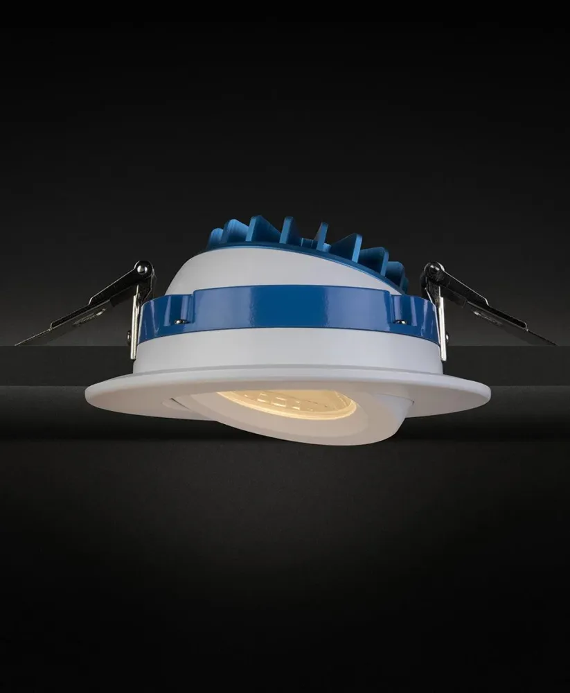 Luminaire encastré rond à DEL blanc Luna de 4 po de Liteline, modèle RA4-12G-90WH