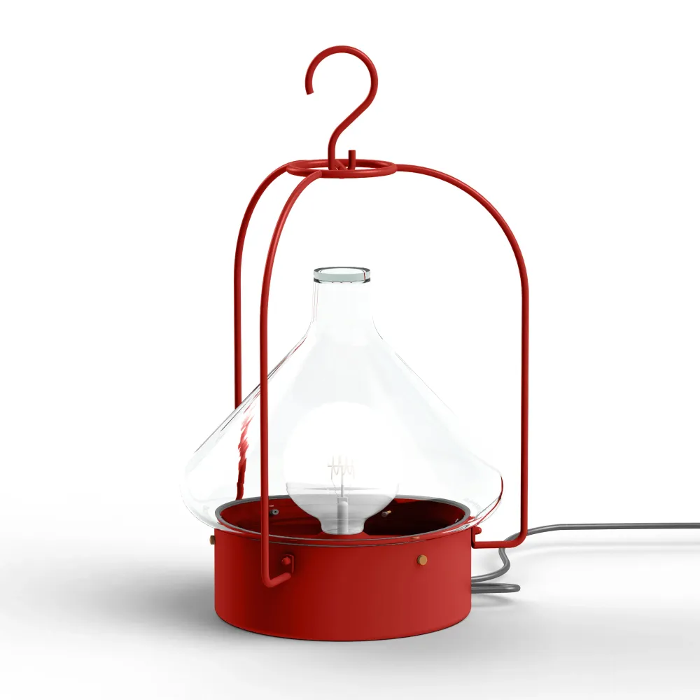 Luminaire mobile La Hutte N°2 Rouge tomate 110 166002110