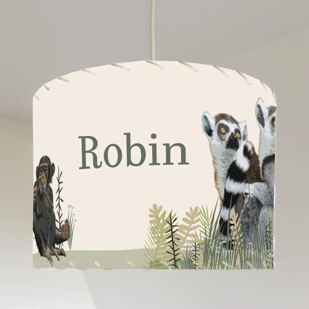 Luminaire personnalisable chambre bébé thème jungle