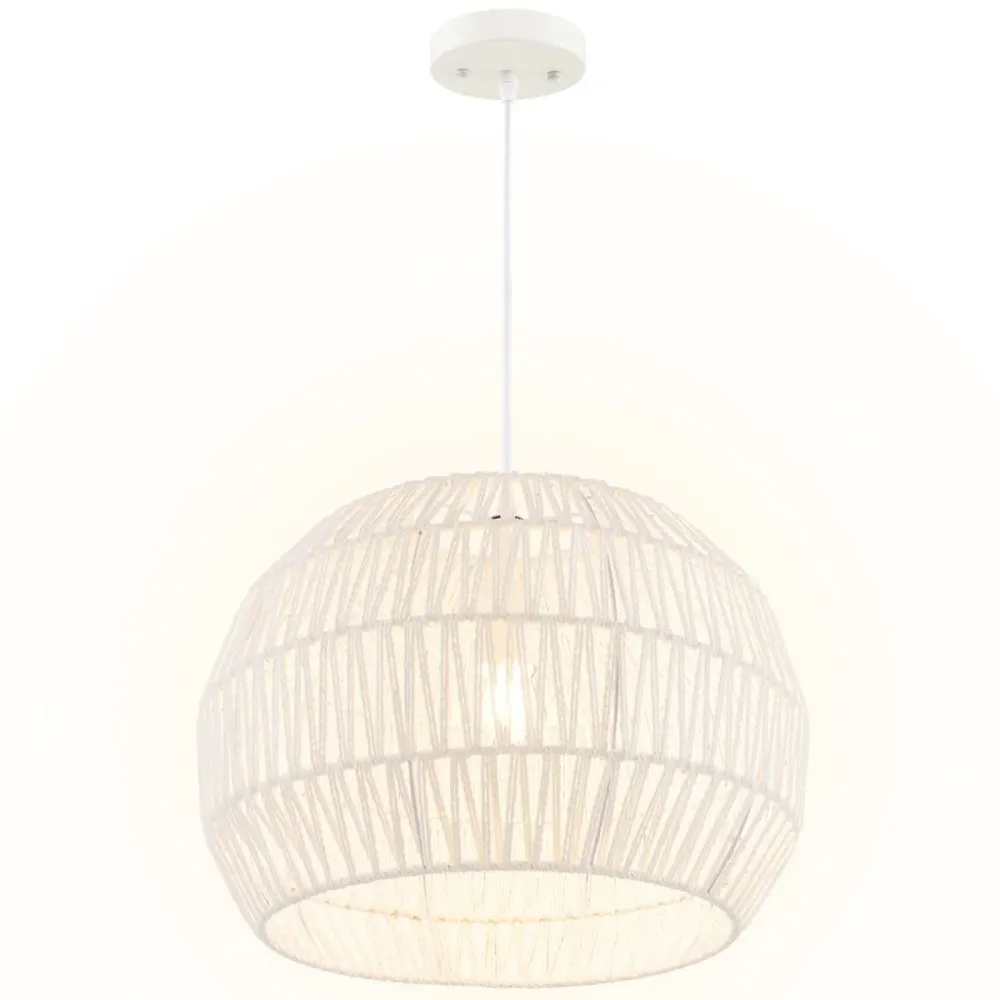 Luminaire Suspension en Forme Rond avec Corde Réglable
