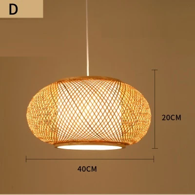 Luminaires suspendus en bambou rétro - Éclairage tissé, design unique