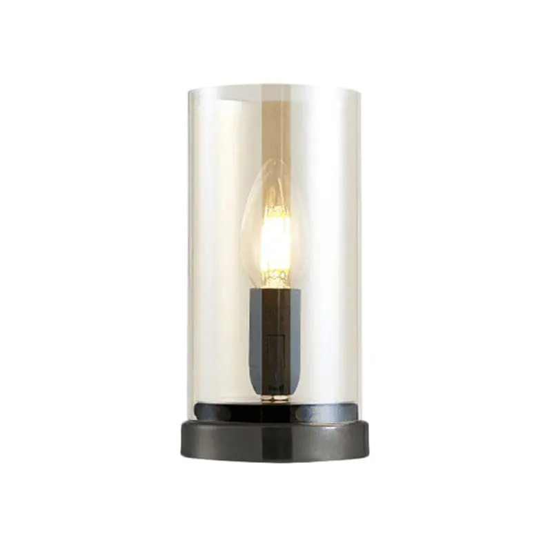 LumiNoir - Lampe de Table Industrielle en Verre Noir pour Salon