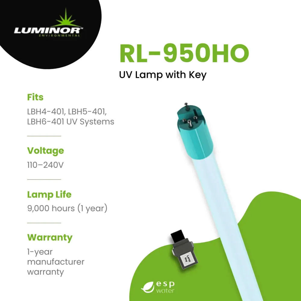 Lampe Luminor RL-950HO pour systèmes UV LBH4-401, LBH5-401, LBH6-401