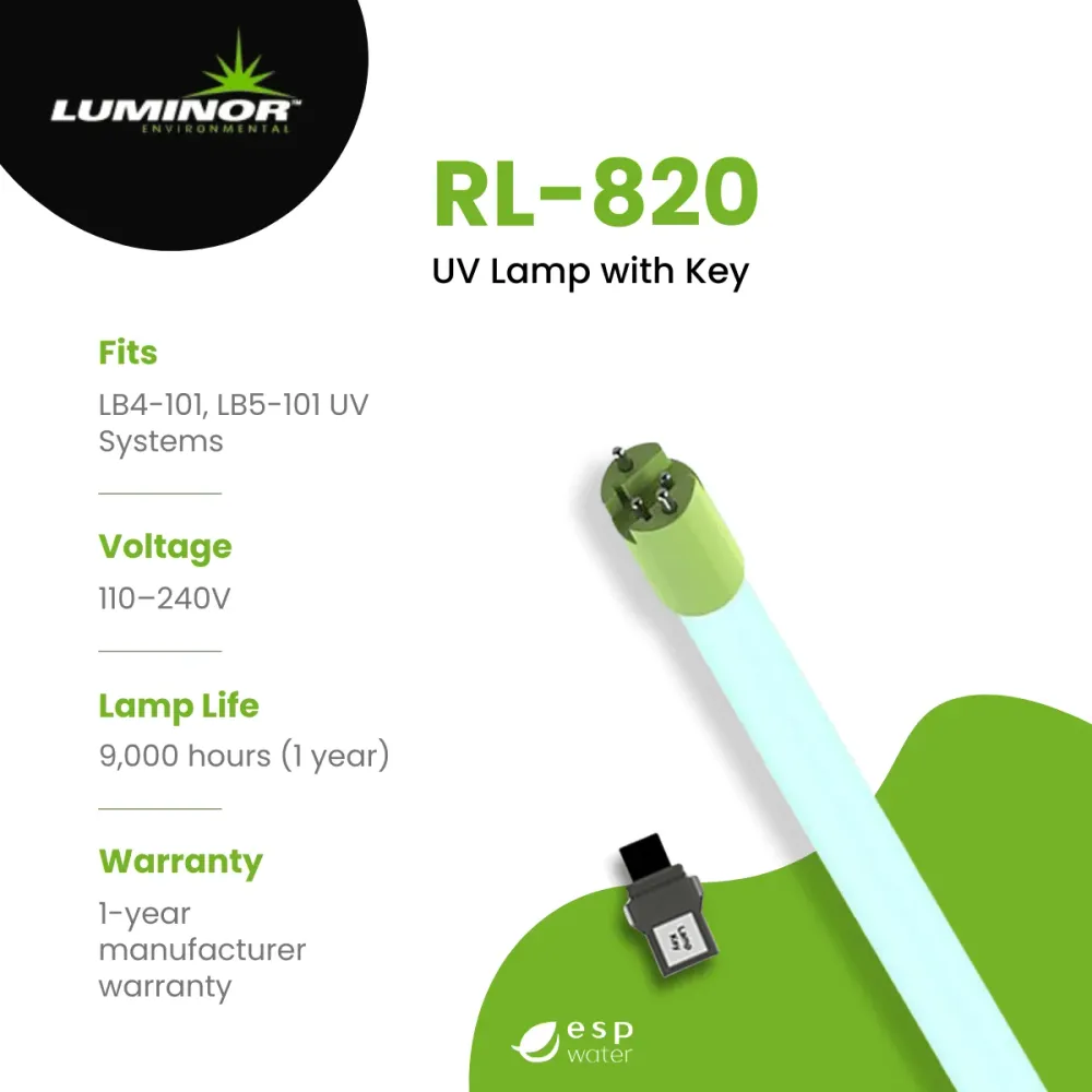 Lampe de remplacement UV Luminor RL-820 pour LB4-101, LB5-101