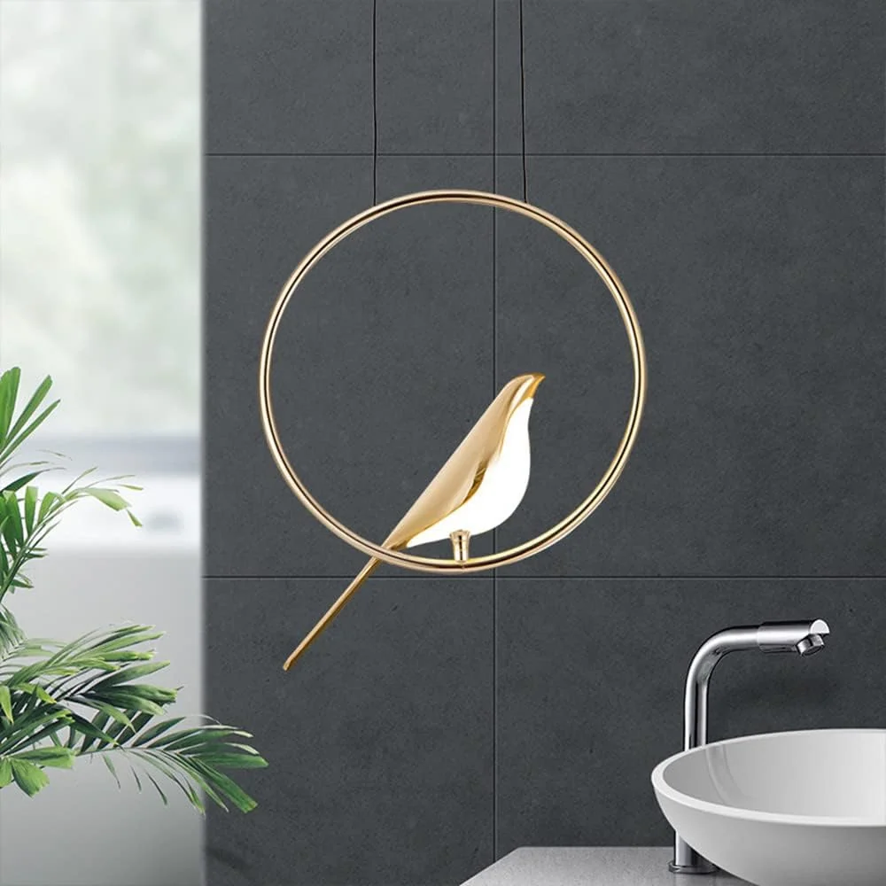 LumiOiseaux – Lampe suspendue cercle d'oiseaux