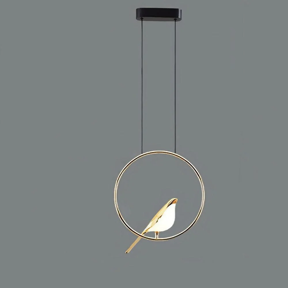 LumiOiseaux – Lampe suspendue cercle d'oiseaux