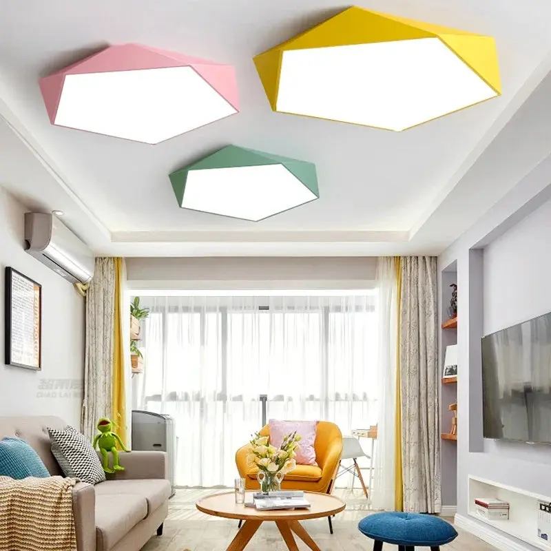 LumiPenta – Lampe Plafond Design en Forme de Macaron à Cinq Faces