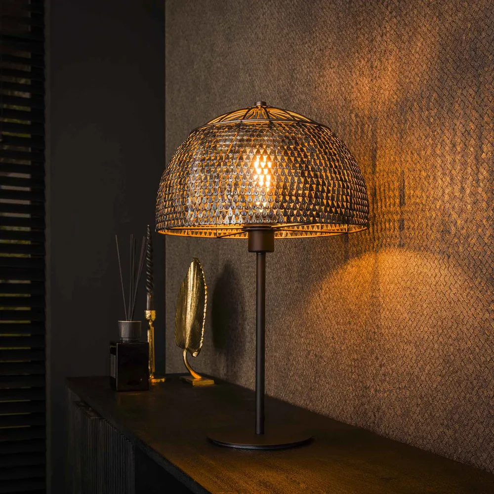 LumièreÉlégante - Lampe de table design noir et brun