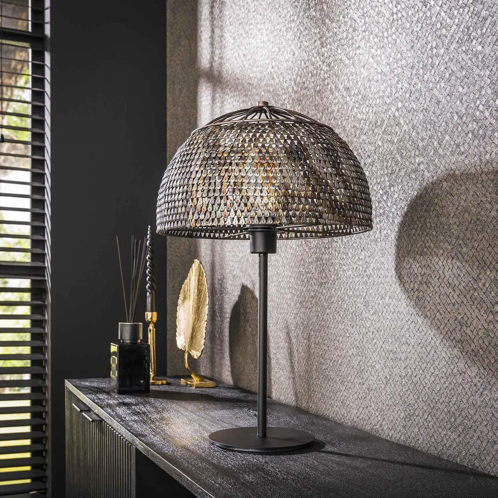 LumièreÉlégante - Lampe de table design noir et brun