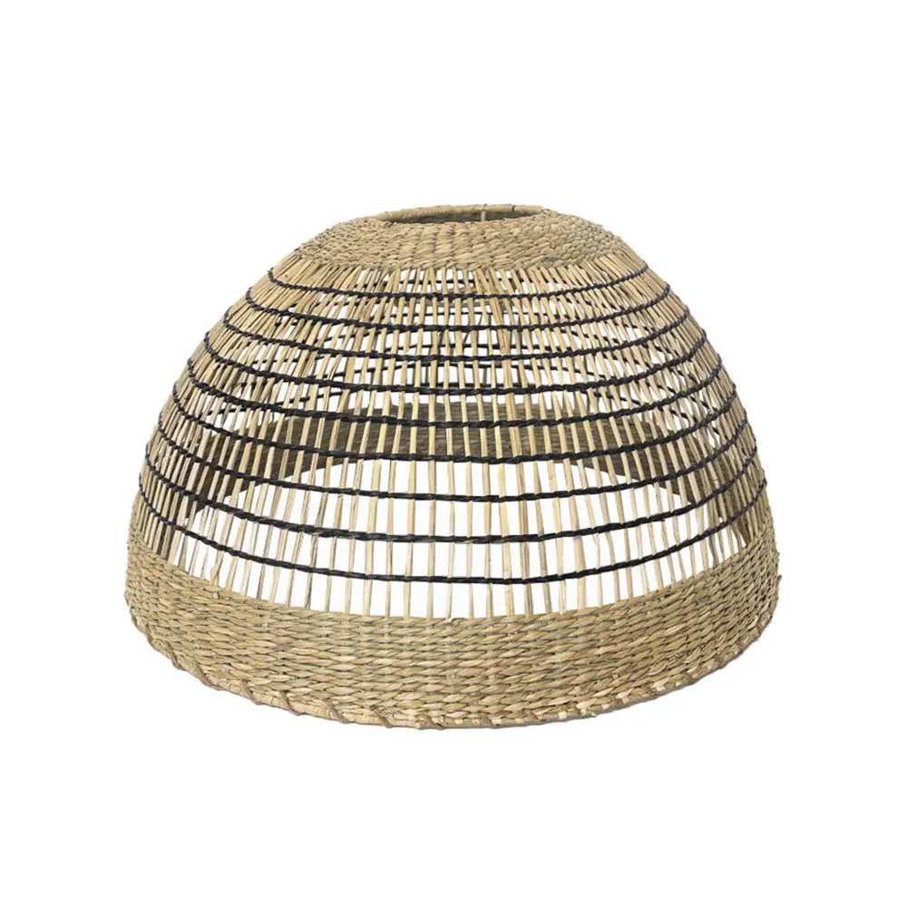 Abat jour naturel CESARE en herbe marine style bohème H19cm pour monture électrique E27 Lumisky