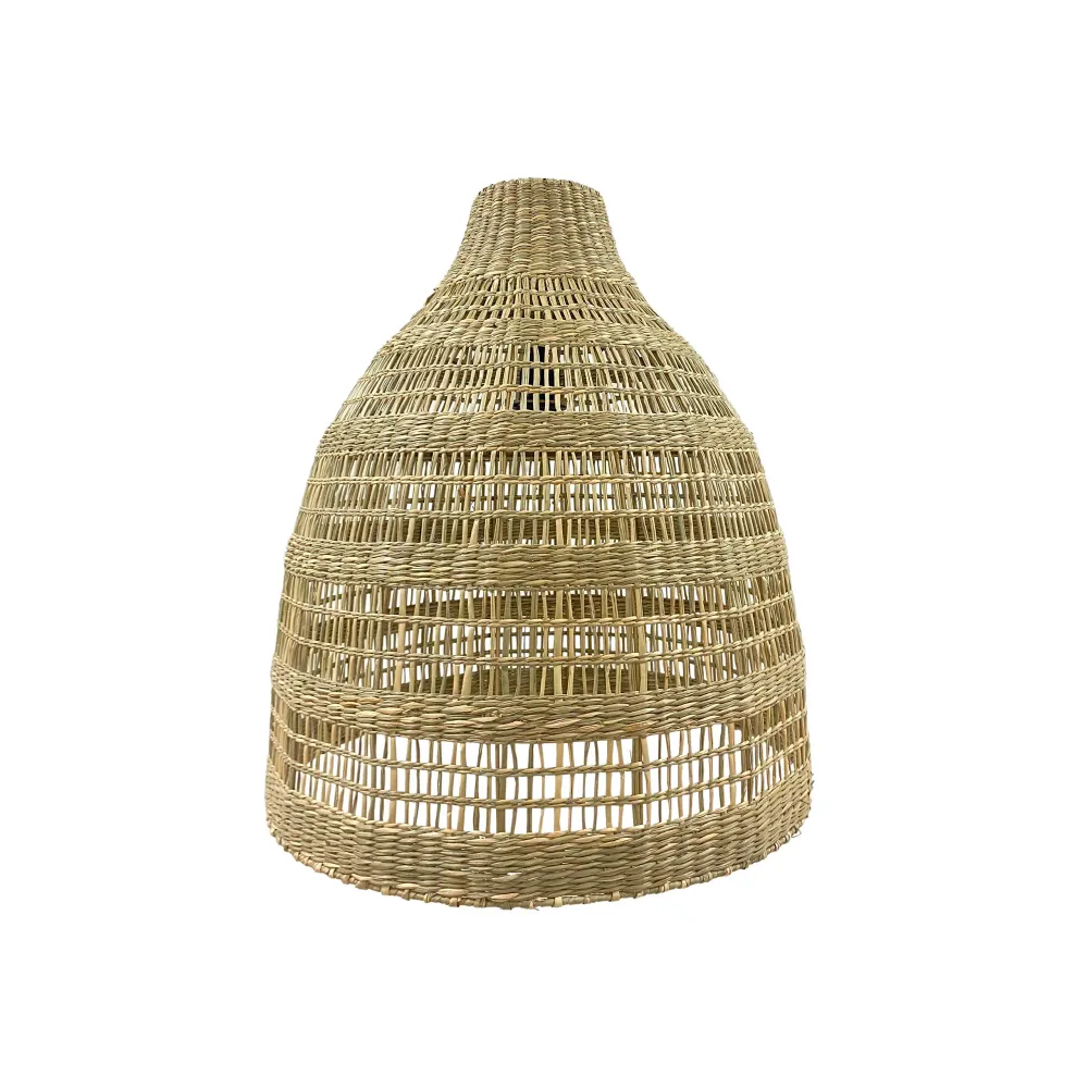 Abat jour naturel FREYA LONG en herbe marine style bohème H56cm pour monture électrique E27 Lumisky