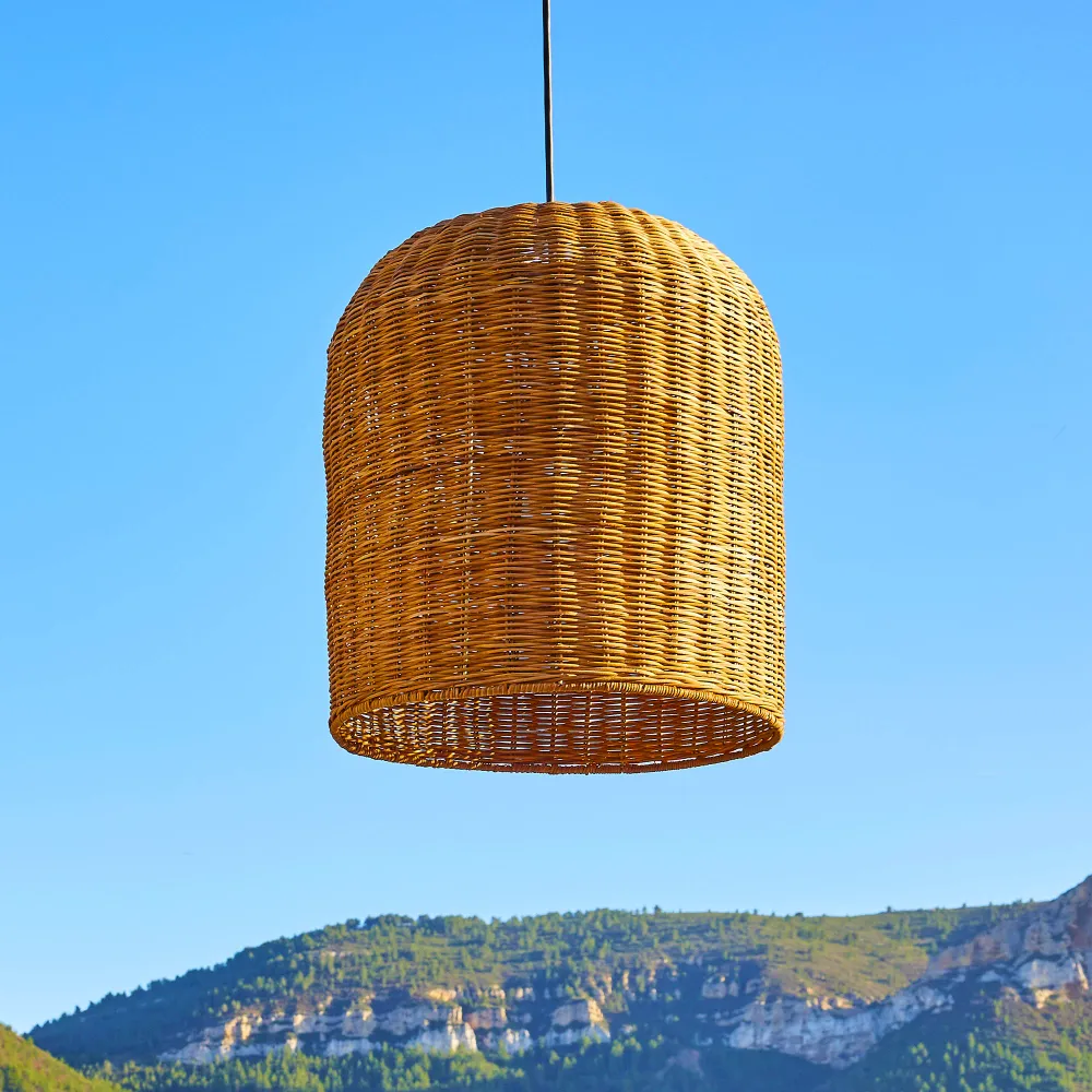 Abat jour naturel GIACOMO en rotin style bohème H45cm pour monture électrique E27 Lumisky