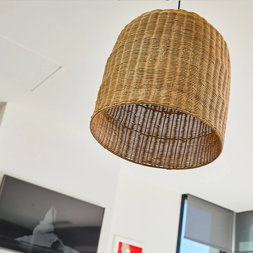 Abat jour naturel GIACOMO en rotin style bohème H45cm pour monture électrique E27 Lumisky