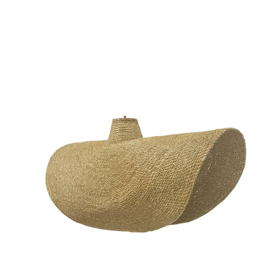 Abat jour naturel KLEIA en herbe marine style bohème H13 cm pour monture électrique E27 Lumisky