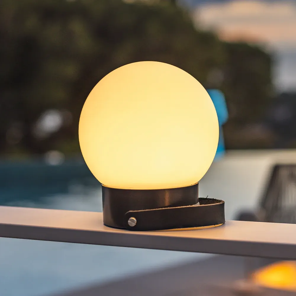 Baladeuse sans fil et solaire LED blanc chaud GLOBY NOMAD H23cm Lumisky