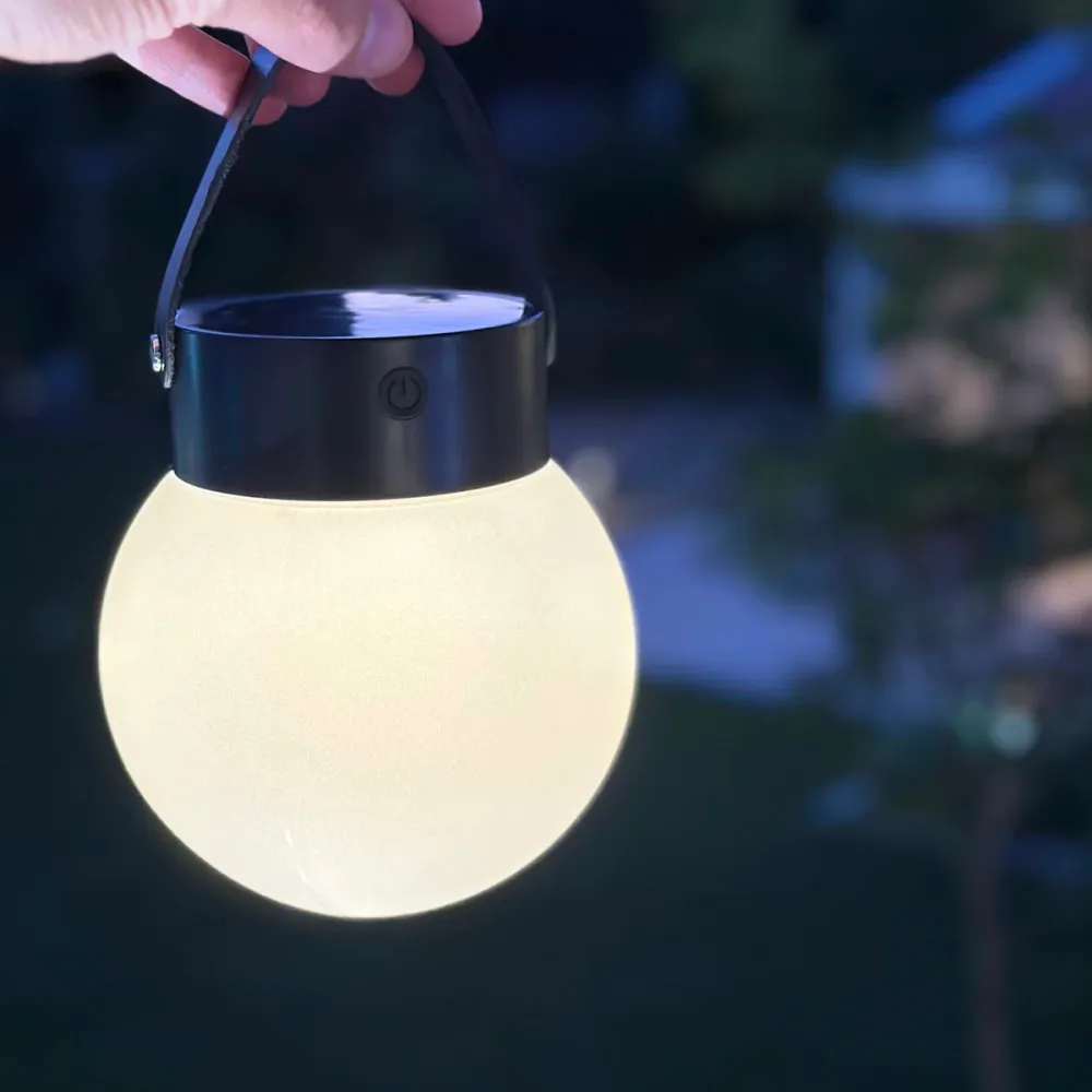 Baladeuse sans fil et solaire LED blanc chaud GLOBY NOMAD H23cm Lumisky