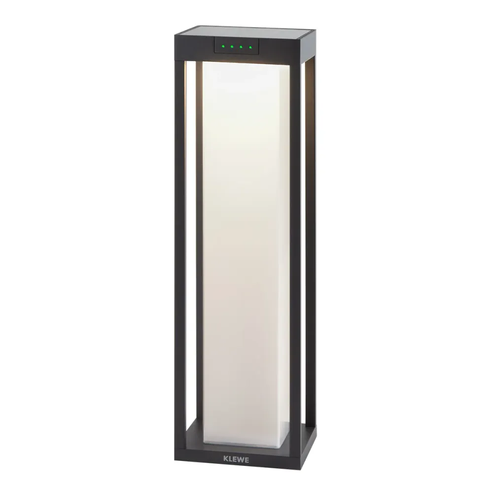 Borne solaire LED blanc chaud RADIA MAXI MOON aluminium éclairage puissant H50cm Lumisky