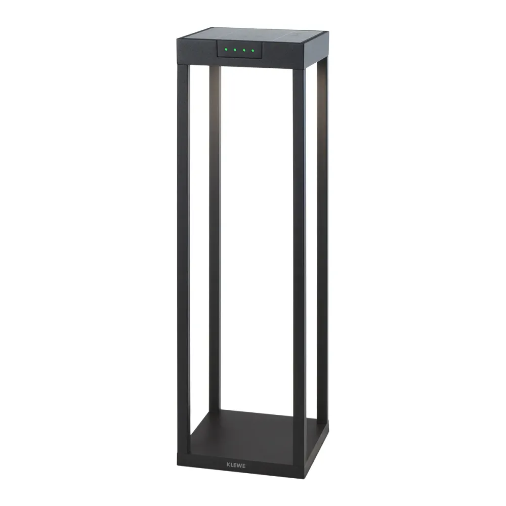 Borne solaire LED blanc chaud RADIA MAXI aluminium éclairage puissant H50cm Lumisky