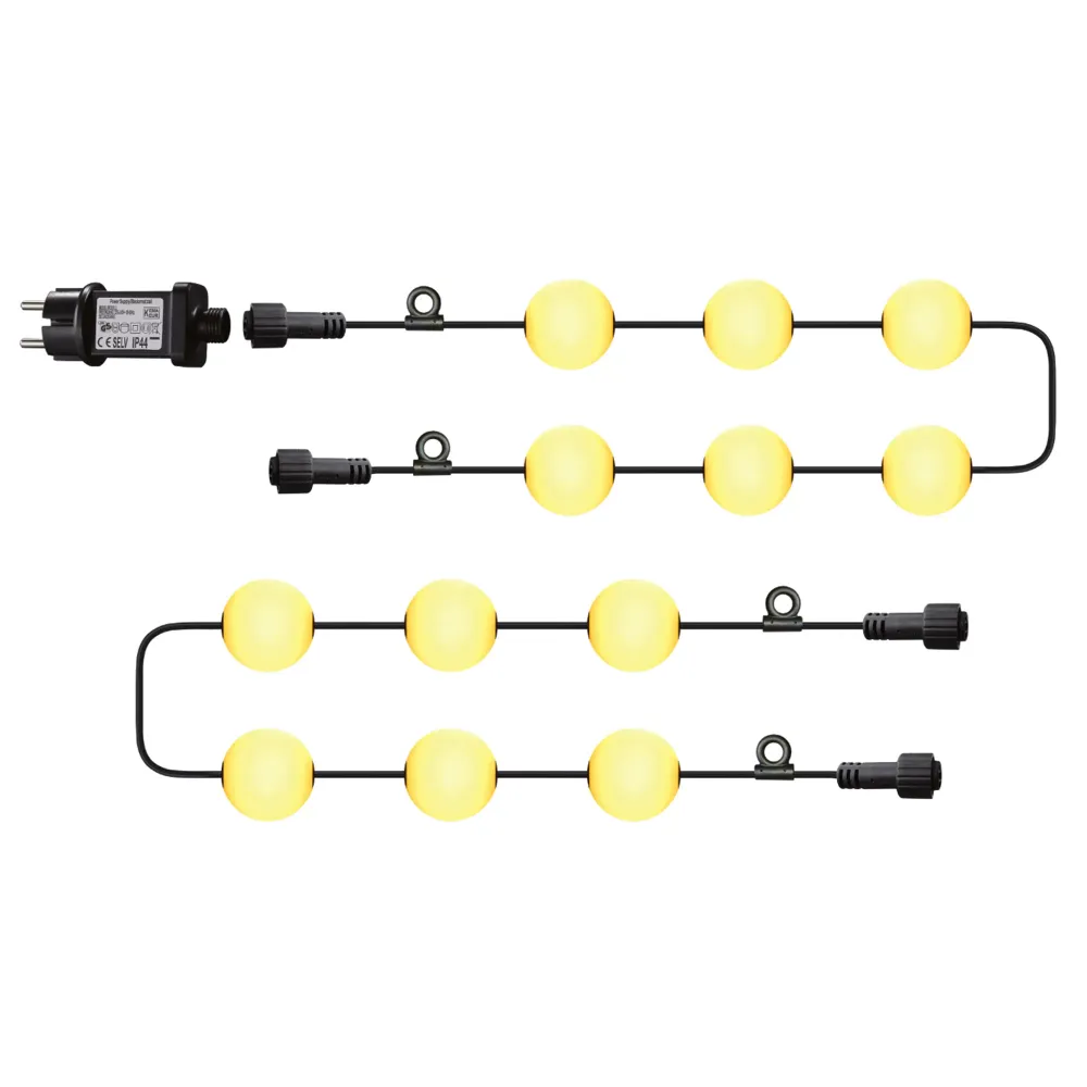 Guirlande lumineuse d'extérieur 12 boules Ampoule LED BOLLY LIGHT 11m avec crochet Lumisky