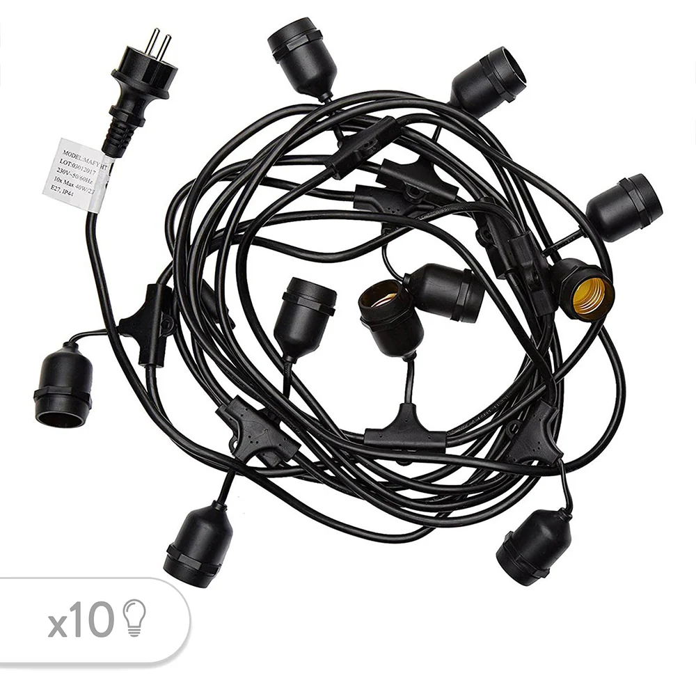 Guirlande lumineuse extérieure 6m 10 culots E27 MAFY Lumisky