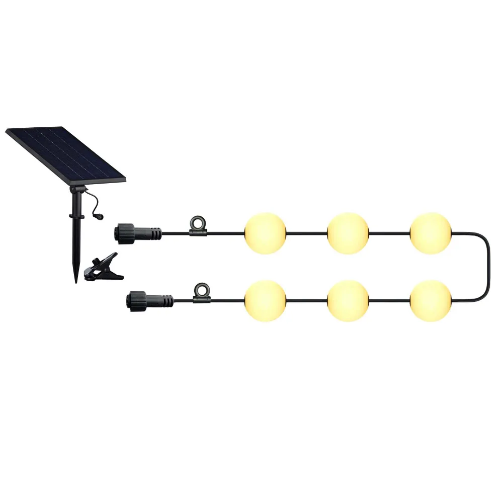 Guirlande lumineuse solaire d'extérieur 6 boules Ampoule LED BOLLY LIGHT SOLAR 5,5m avec crochet Lumisky