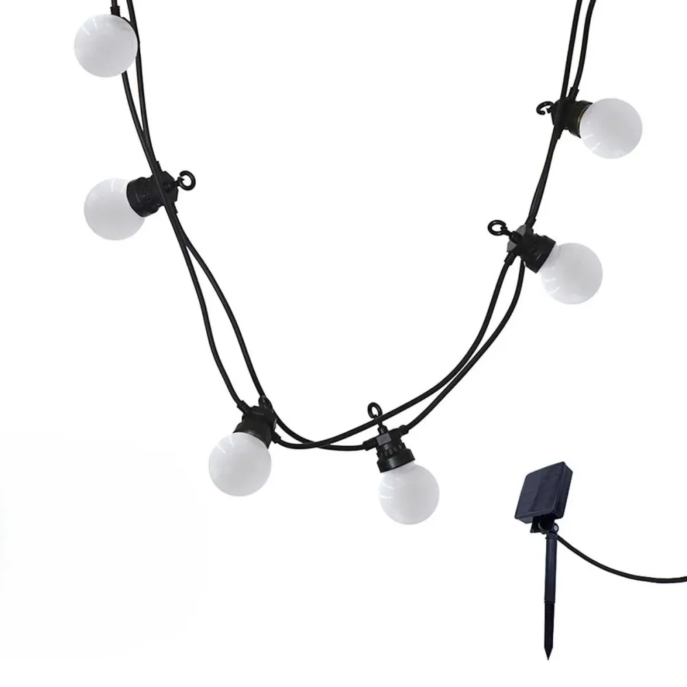 Guirlande lumineuse solaire 10 globes blanc chaud LED PARTY MILKY SOLAR 5.70m 8 modes Lumisky