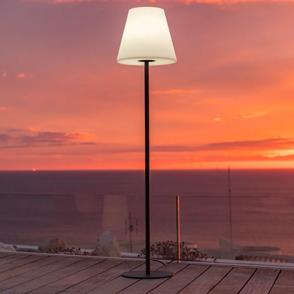Lampadaire filaire pied acier pour extérieur éclairage puissant LED blanc STANDY H150cm culot E27 Lumisky