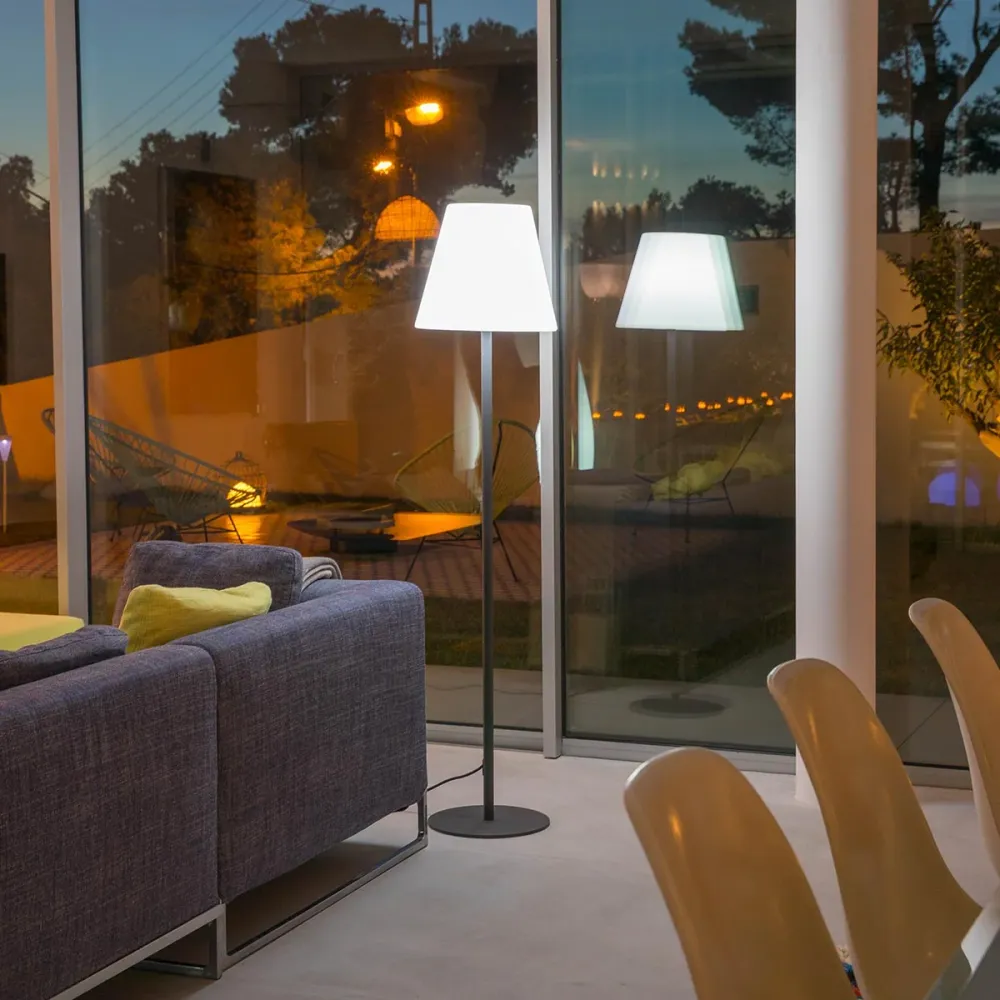 Lampadaire filaire pied acier pour extérieur éclairage puissant LED blanc STANDY H150cm culot E27 Lumisky